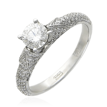 Помолвочное кольцо с центральным бриллиантом 0.5 карат Анжелика (арт. 10459)