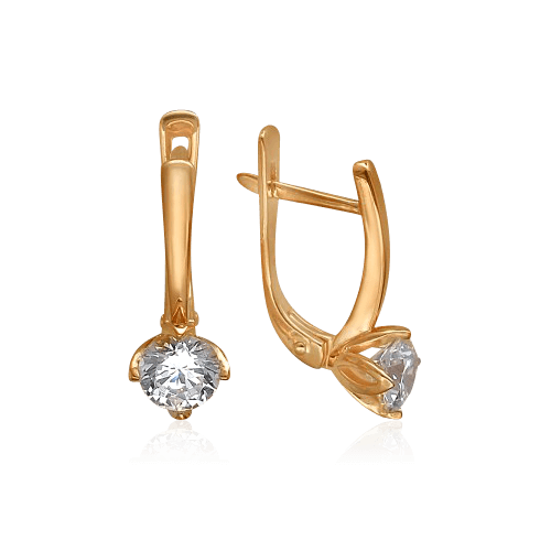 

Серьги с фианитами из красного золота 585 пробы