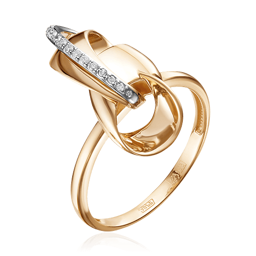 Кольцо с бриллиантами из комбинированного золота 585 (арт. 58220)