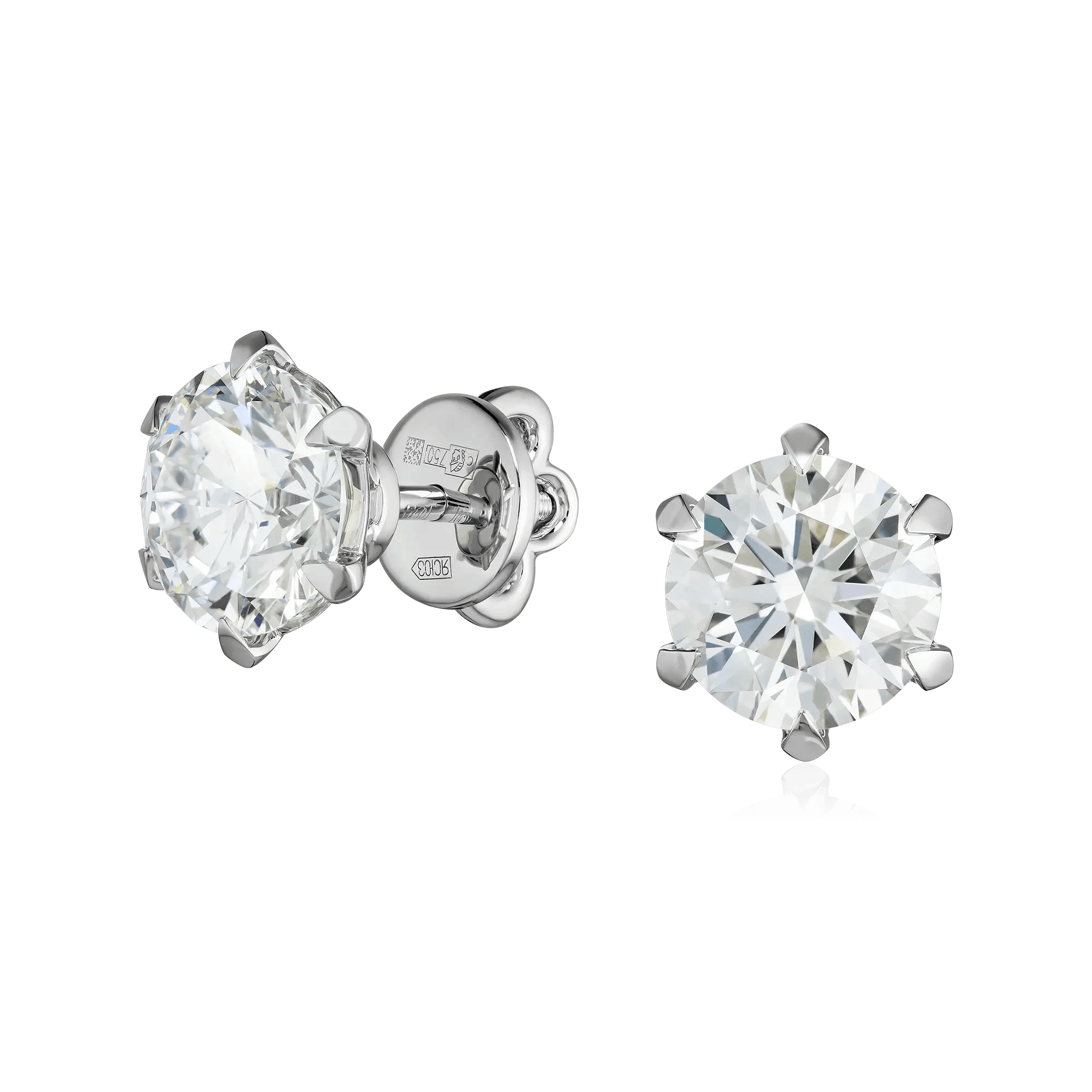 Серьги с бриллиантами из белого золота 750 пробы (арт. 128409)