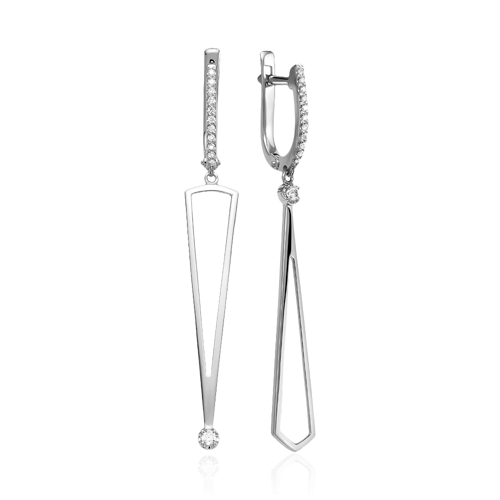 Серьги с бриллиантами из белого золота 585 пробы (арт. 116308)