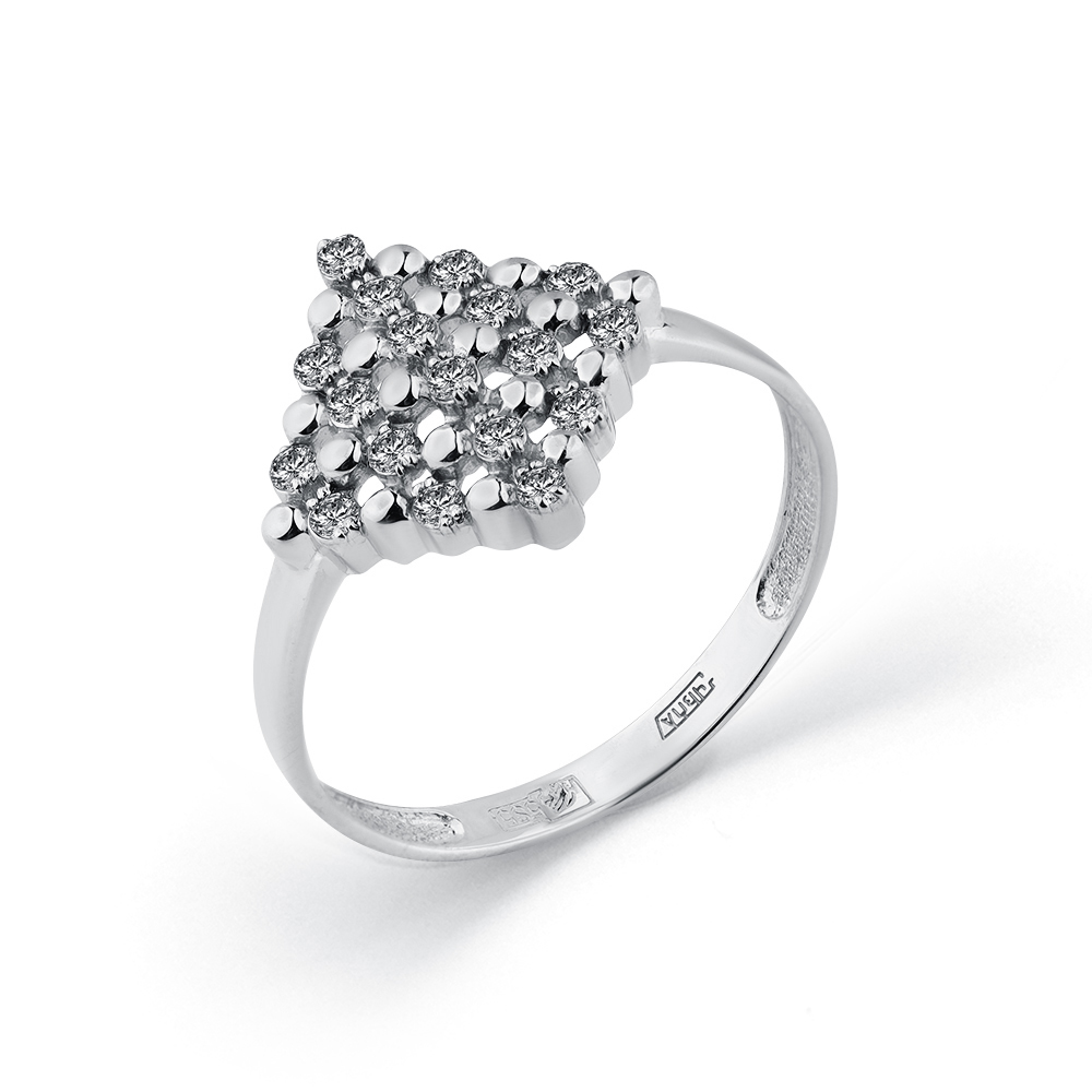 Серьги с бриллиантами из белого золота 585 пробы, фото № 2