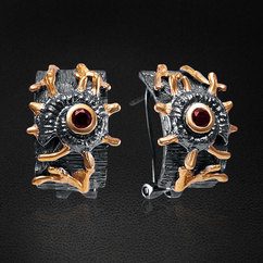 Серьги из серебра 925 пробы с гранатами (арт. 45412)