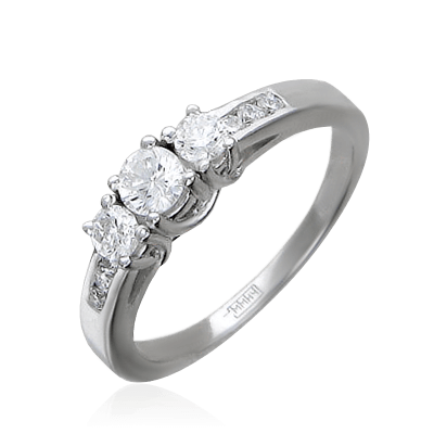 Кольцо с бриллиантами из белого золота 585 (арт. 16308)
