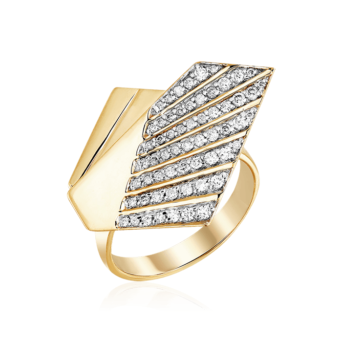 Кольцо с бриллиантами из желтого золота 585 (арт. 63324)