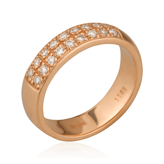 Кольцо с бриллиантами из красного золота 585 (арт. 75562)