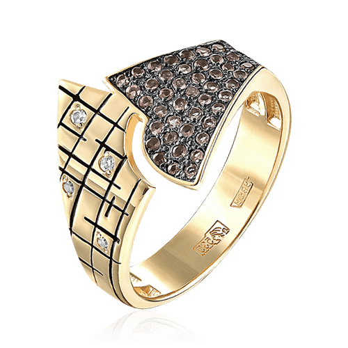 Кольцо с бриллиантами из желтого золота 585 (арт. 79779)