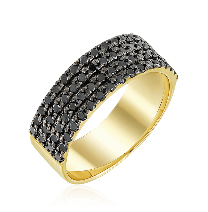Кольцо с бриллиантами из желтого золота 585 (арт. 55410)