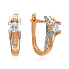 Серьги с бриллиантами из красного золота 585 пробы (арт. 65304)