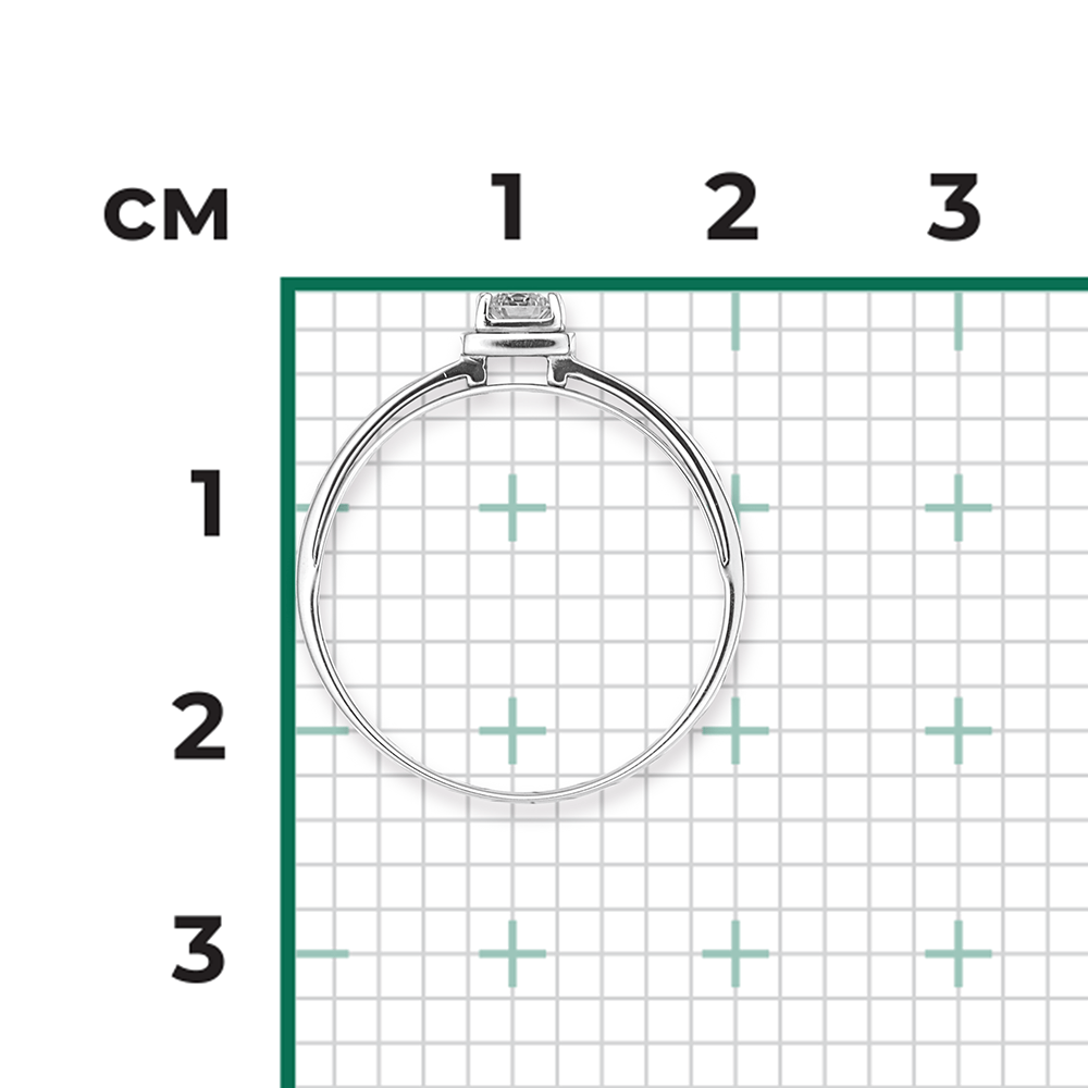 Кольцо с 1 бриллиантом из белого золота 585, фото № 3