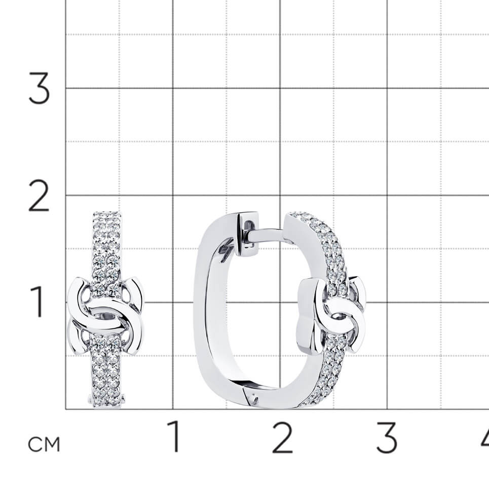 Серьги с монограммой Chanel с бриллиантами из белого золота 585 пробы, фото № 2