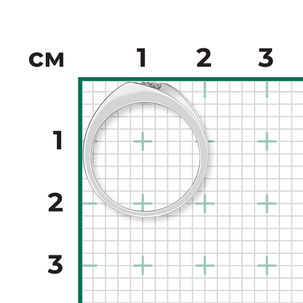 Кольцо с 1 бриллиантом из белого золота 585, фото № 3