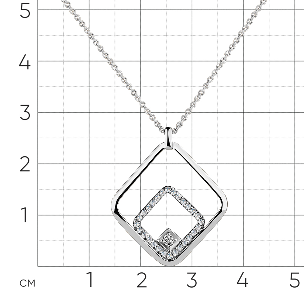 Колье с бриллиантами из белого золота 585 пробы, фото № 2