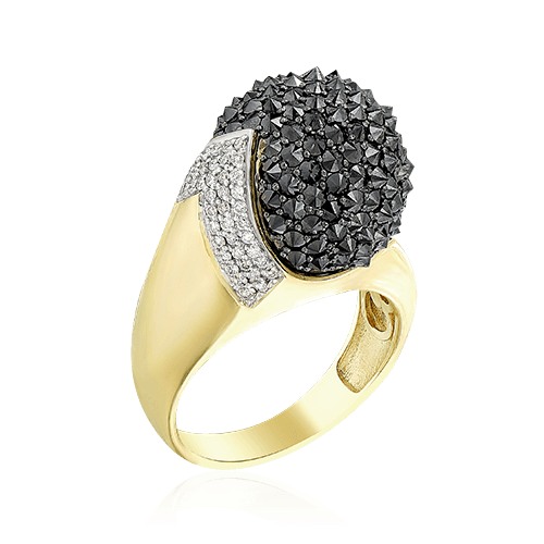 Кольцо с бриллиантами из желтого золота 585 (арт. 52038)