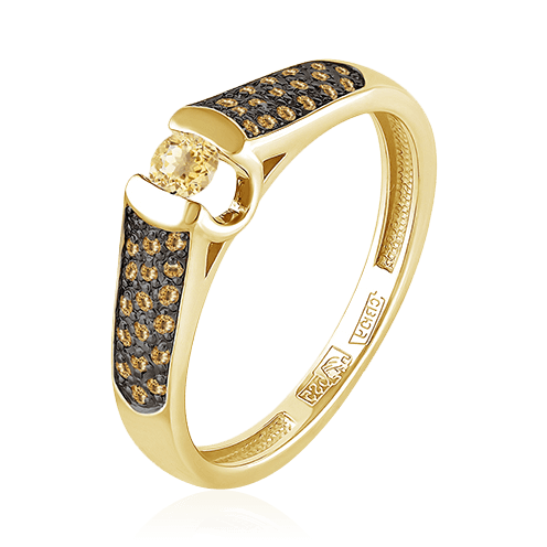 Кольцо с бриллиантами из желтого золота 585 пробы (арт. 95525)