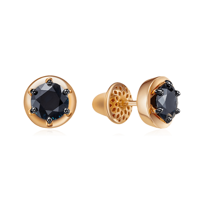Серьги с сапфиром из красного золота 585 пробы (арт. 123246)