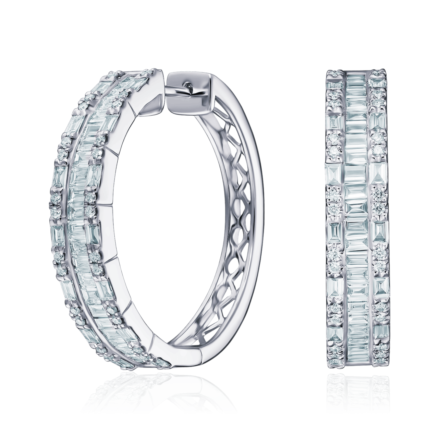 Серьги с бриллиантами из белого золота 750 пробы (арт. 134117)