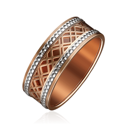 Обручальное кольцо без вставок из комбинированного золота 585 пробы (арт. 83249)