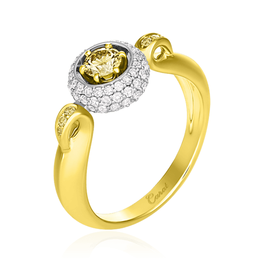 Кольцо с бриллиантами из желтого золота 585 (арт. 46036)