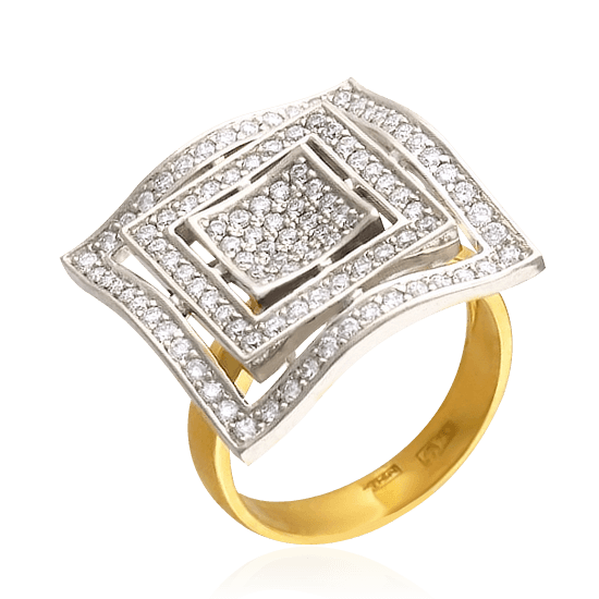 Кольцо с бриллиантами из комбинированного золота 750 (арт. 12591)