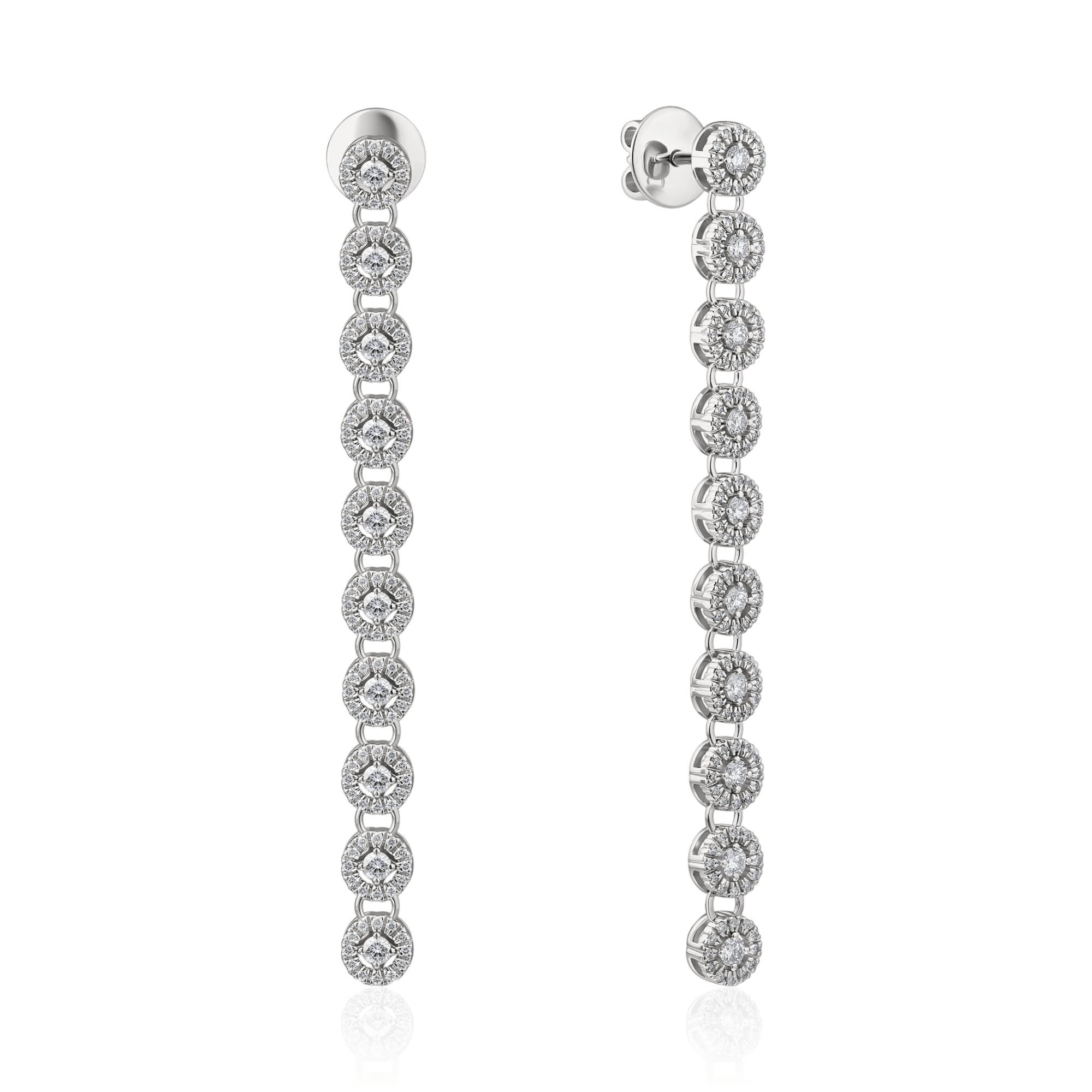 Серьги с бриллиантами из белого золота 585 пробы (арт. 126544)