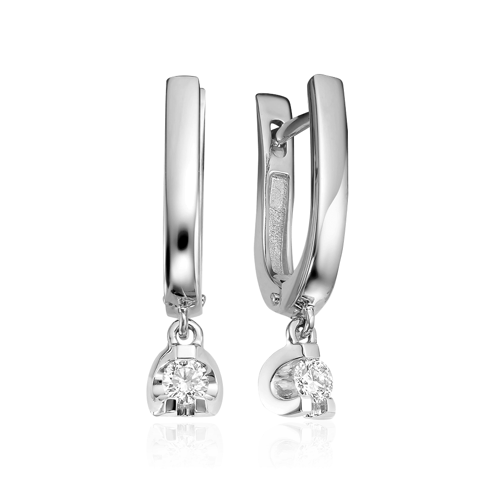 Серьги с бриллиантами из белого золота 585 пробы (арт. 116931)