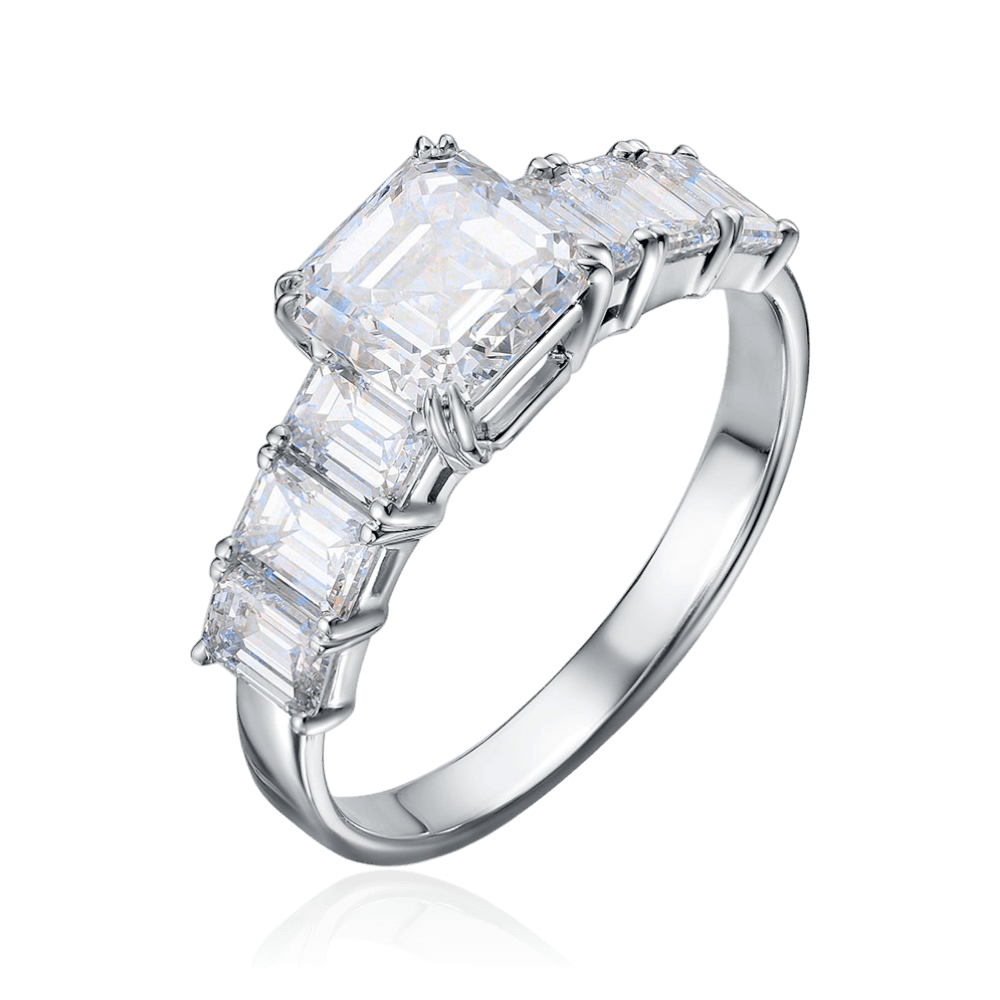 Кольцо с бриллиантом 1.5ct 2/2 ашер из белого золота 585 пробы (арт. 131890)