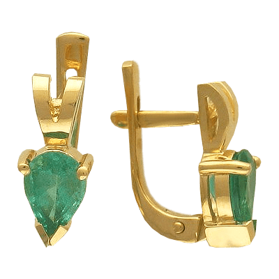 

Серьги с изумрудом из красного золота 585 пробы