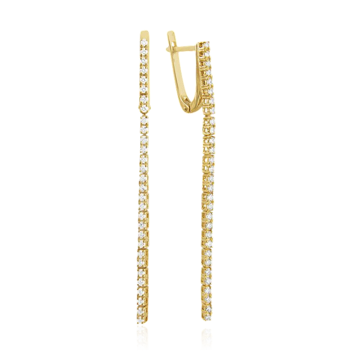 Серьги с бриллиантами из желтого золота 750 пробы (арт. 39474)