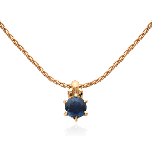Колье с сапфиром из красного золота 585 пробы (арт. 33651)
