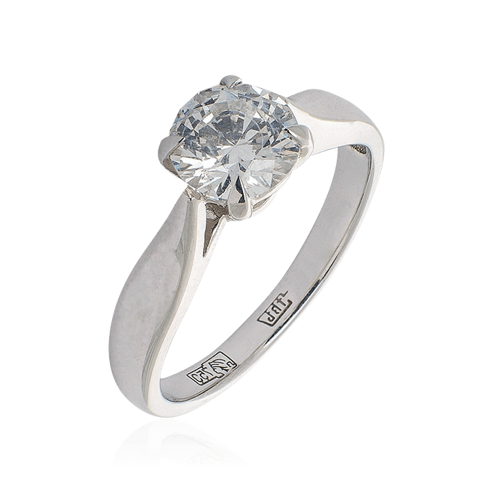 Кольцо с бриллиантами из белого золота 750, фото № 1