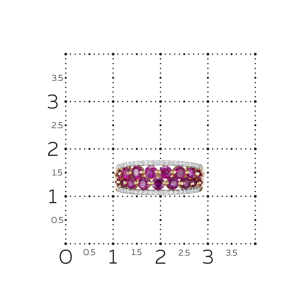 Кольцо с рубином из красного золота 585 пробы, фото № 4