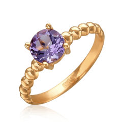 Кольцо с аметистом из красного золота 585 пробы (арт. 45891)
