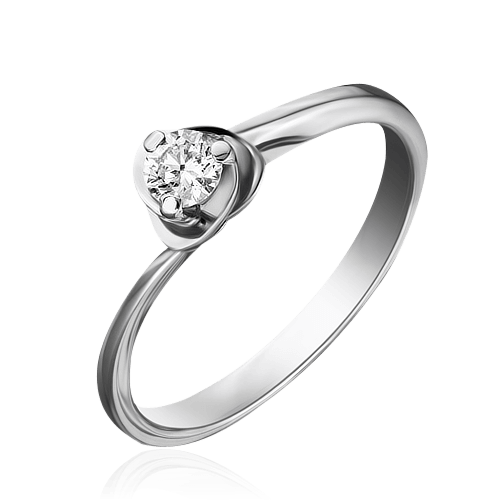 Кольцо с бриллиантами из белого золота 585, фото № 1