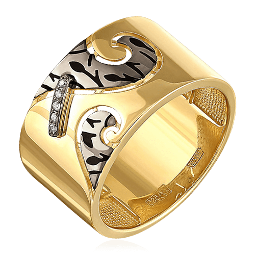 Кольцо с бриллиантами из комбинированного золота 585 (арт. 60455)