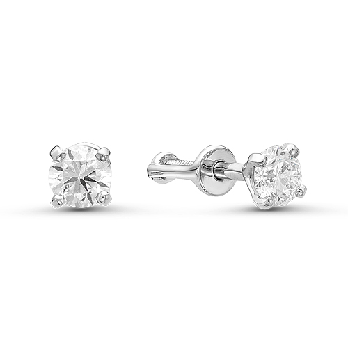 Серьги с бриллиантами из белого золота 585 пробы, фото № 2