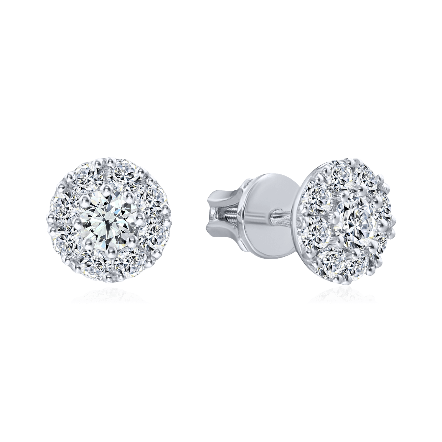 Серьги с бриллиантами из белого золота 585 пробы, фото № 1