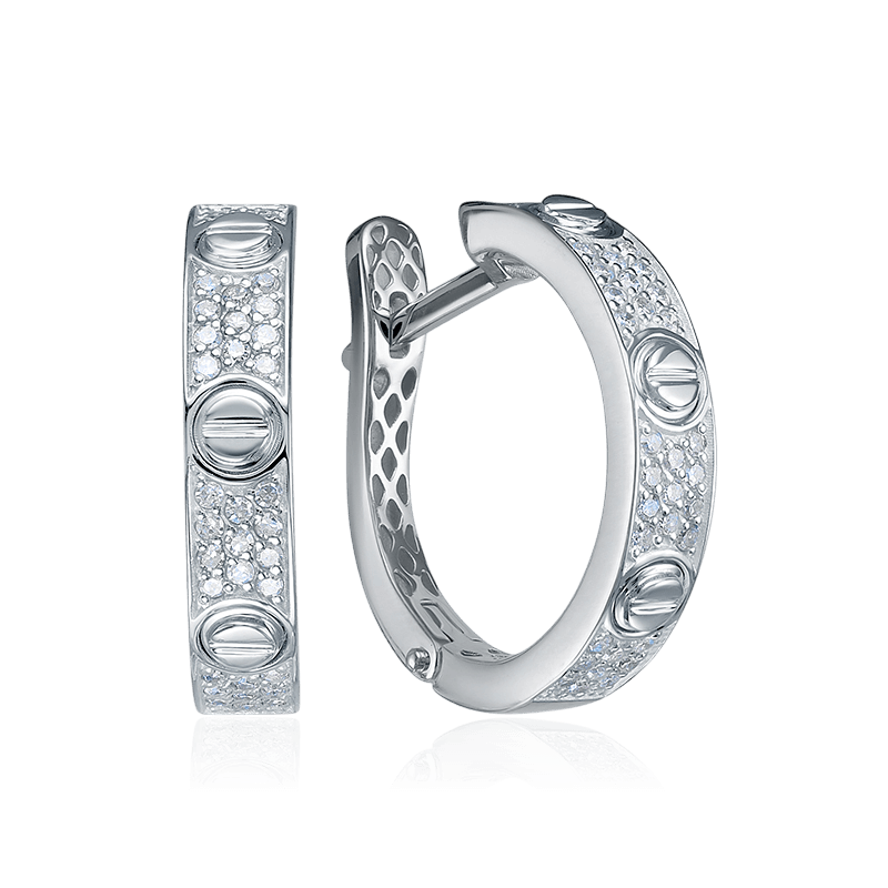 Серьги с бриллиантами из белого золота 585 пробы (арт. 125348)