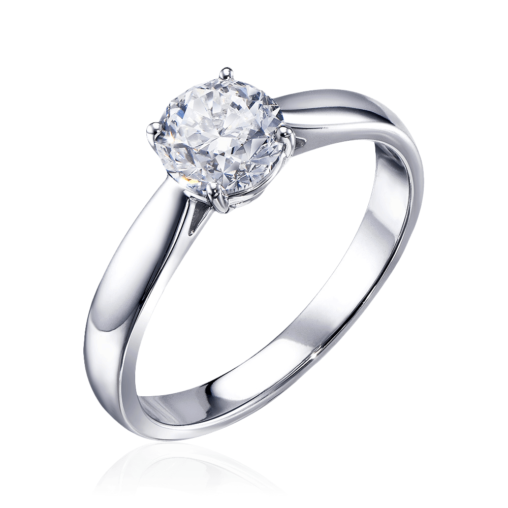 Кольцо с бриллиантами из белого золота 585 пробы, фото № 1