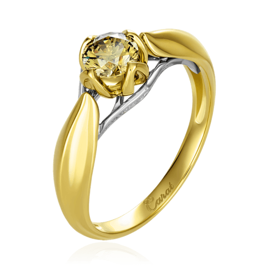 Кольцо с бриллиантами из желтого золота 585, фото № 1