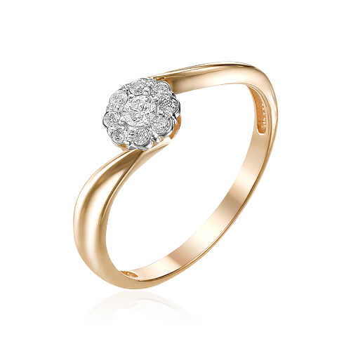 Кольцо с бриллиантами из желтого золота 585 (арт. 55106)