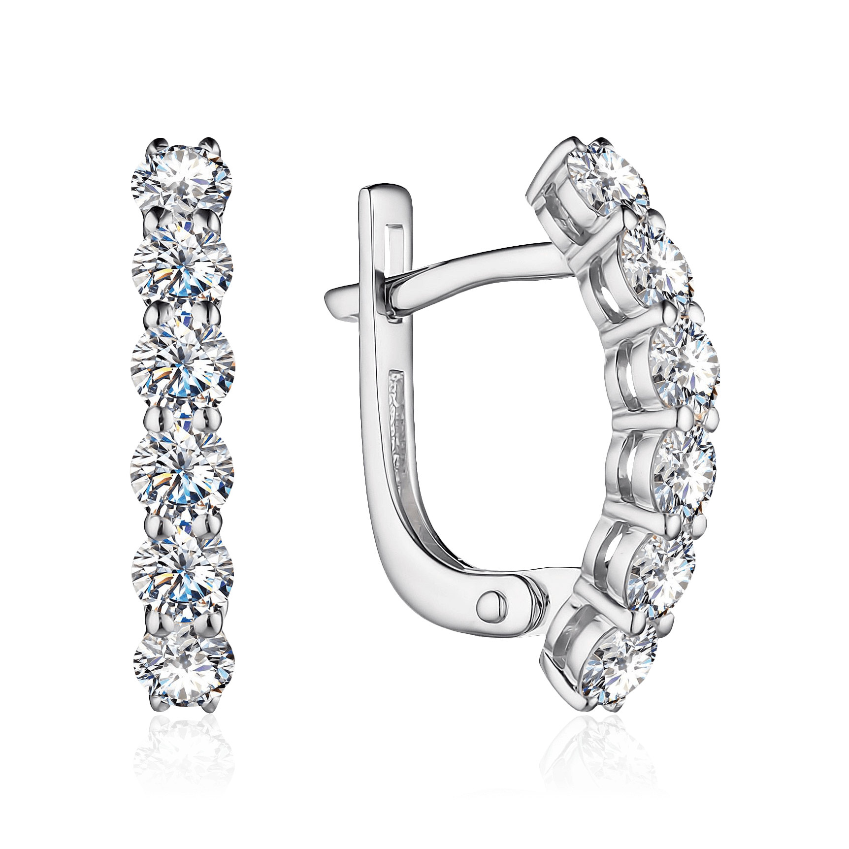 Серьги с бриллиантами из белого золота 585 пробы, фото № 1