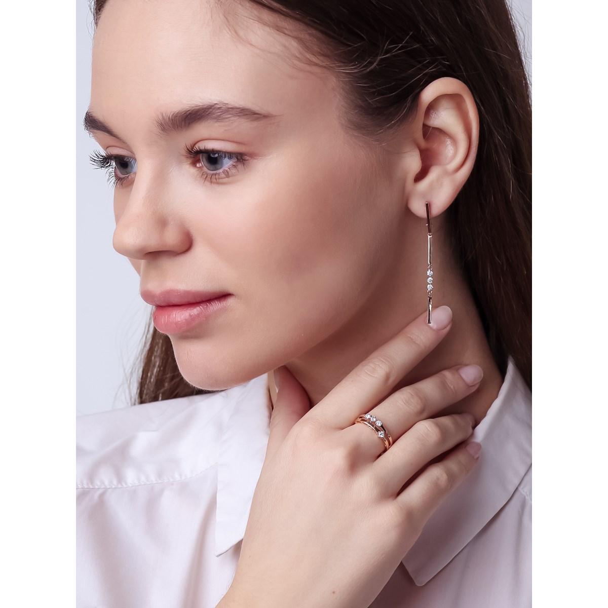 Серьги с бриллиантами из белого золота 585 пробы, фото № 2