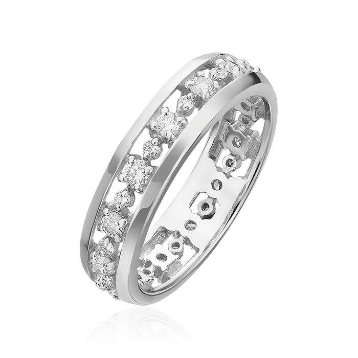 Кольцо с бриллиантами из белого золота 585 (арт. 73199)