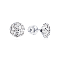 Серьги с бриллиантами из белого золота 585 пробы (арт. 59888)