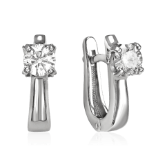 Серьги с бриллиантами из белого золота 585 пробы (арт. 53335)