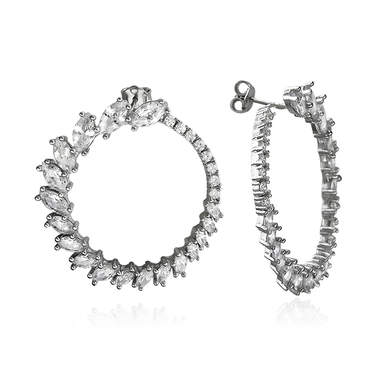 

Серьги с цирконом из серебра 925 пробы