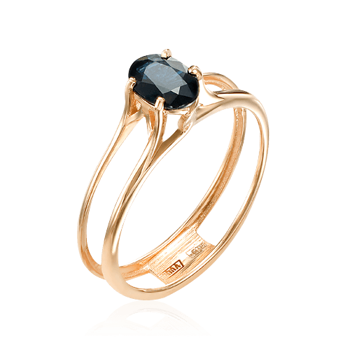Кольцо с сапфиром из красного золота 585 пробы (арт. 55091)