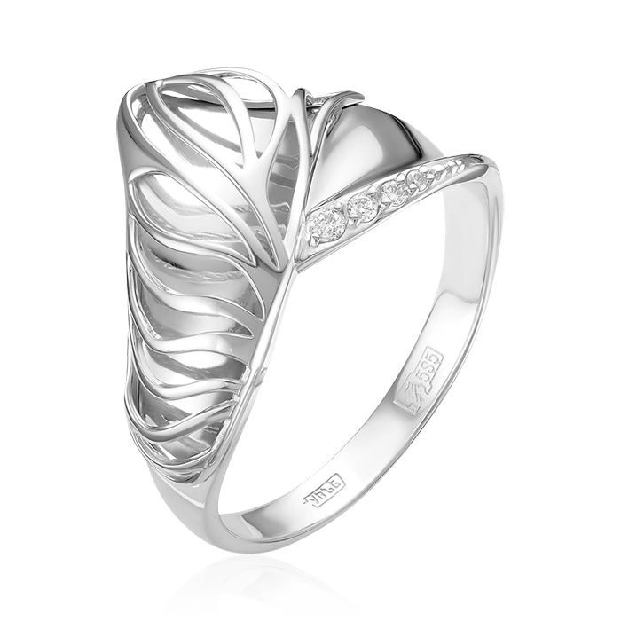 Кольцо с бриллиантами из белого золота 585 (арт. 58272)