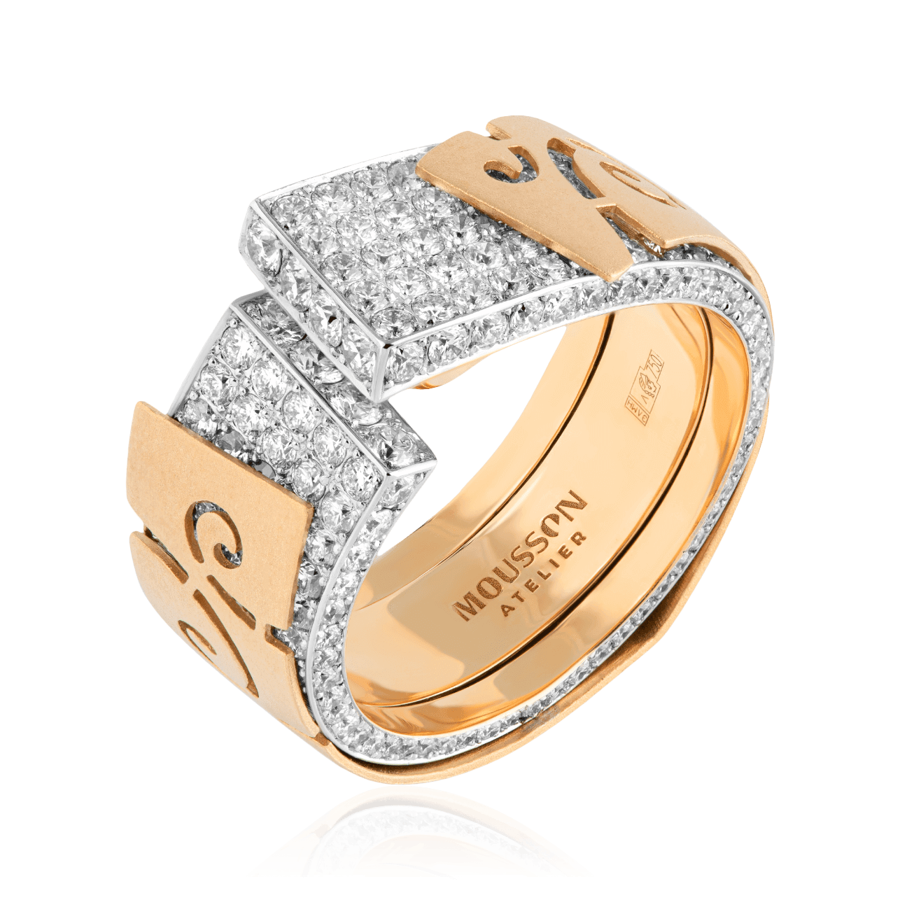 Кольцо с бриллиантами из желтого золота 750 пробы (арт. 102201)